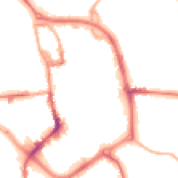 Night-time road noise heatmap for ST1 1LA