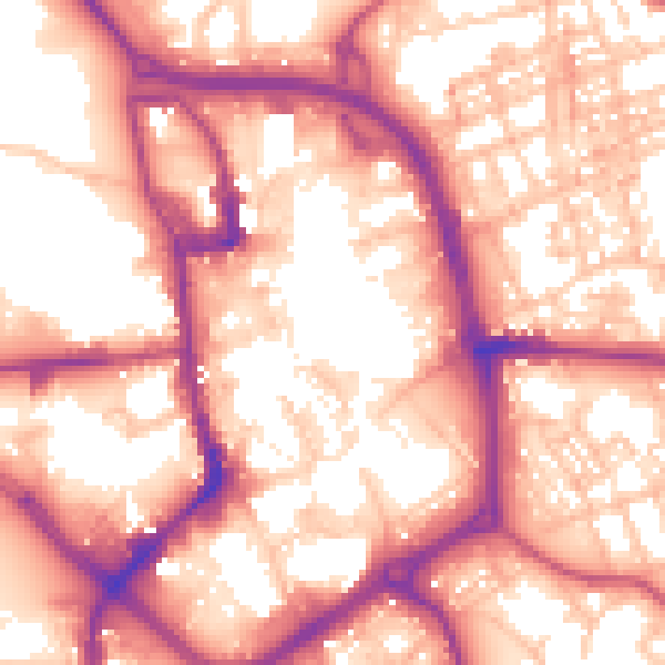 Daytime road noise heatmap for ST1 1LD