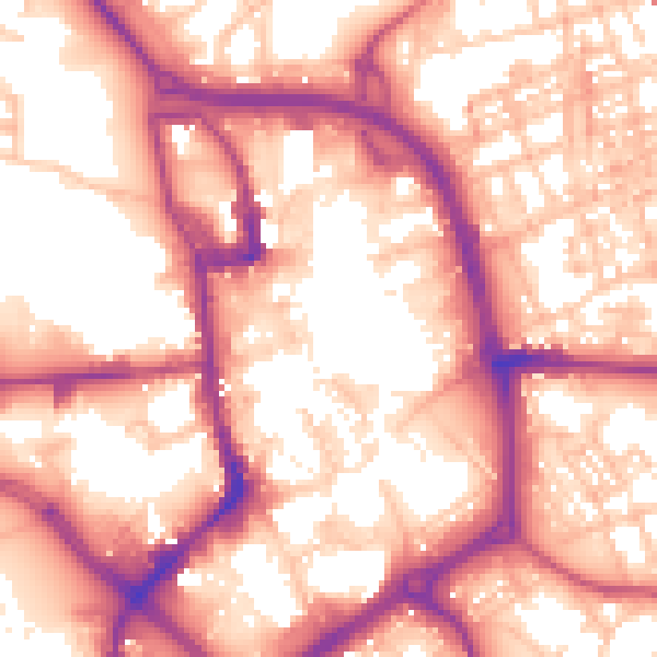 Daytime road noise heatmap for ST1 1LQ