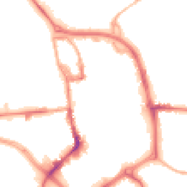 Night-time road noise heatmap for ST1 1LW