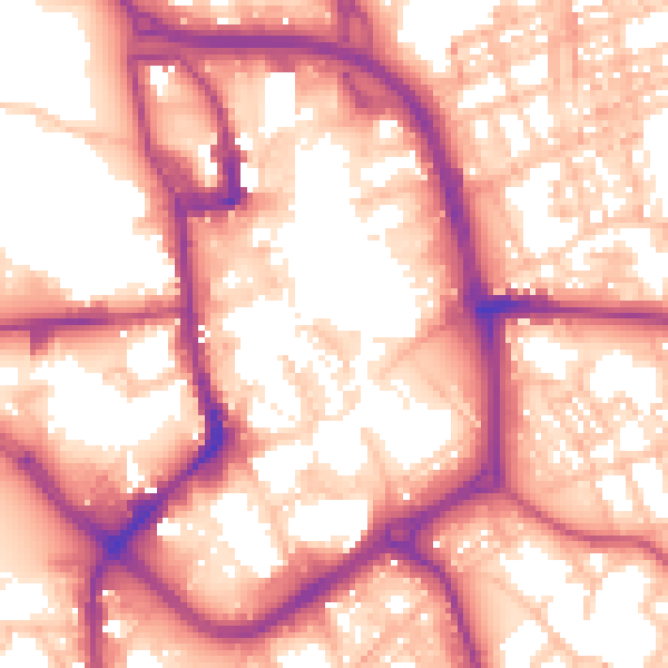 Daytime road noise heatmap for ST1 1NA