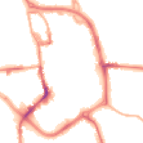 Night-time road noise heatmap for ST1 1NA