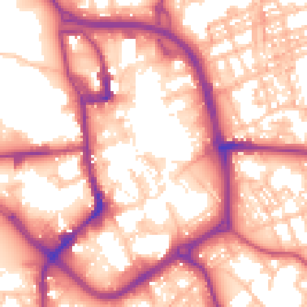 Daytime road noise heatmap for ST1 1NE