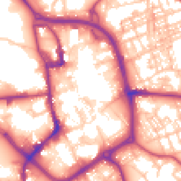 Daytime road noise heatmap for ST1 1NP