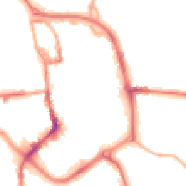 Night-time road noise heatmap for ST1 1NQ