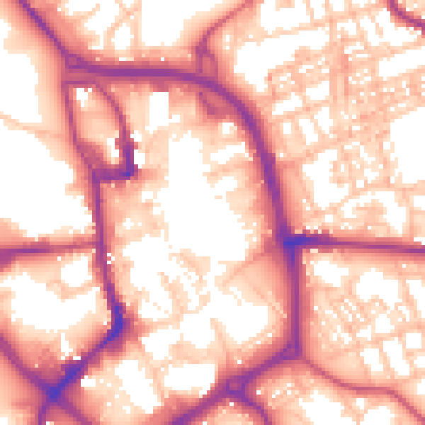 Daytime road noise heatmap for ST1 1NS