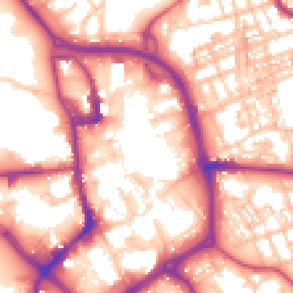 Daytime road noise heatmap for ST1 1NU