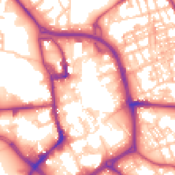 Daytime road noise heatmap for ST1 1PF