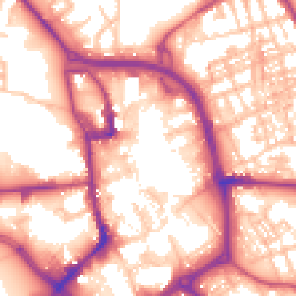 Daytime road noise heatmap for ST1 1PQ