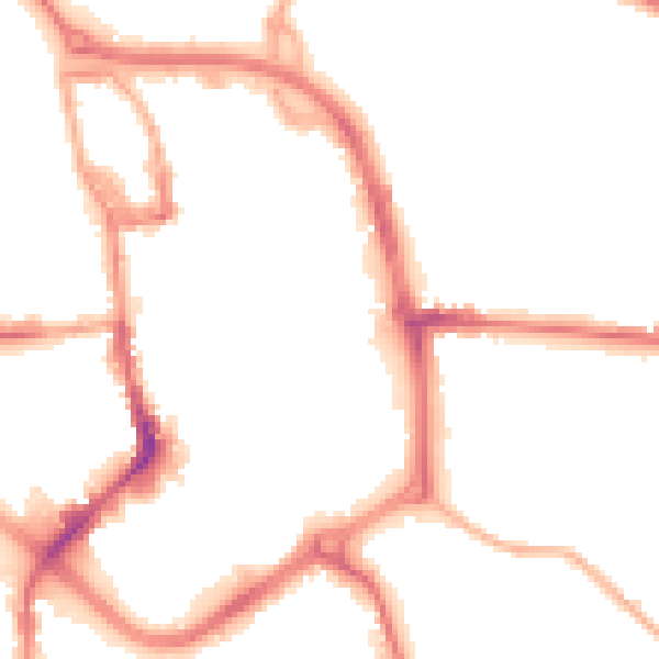 Night-time road noise heatmap for ST1 1PW