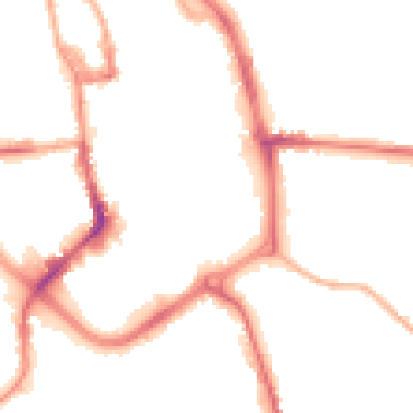 Night-time road noise heatmap for ST1 1RA