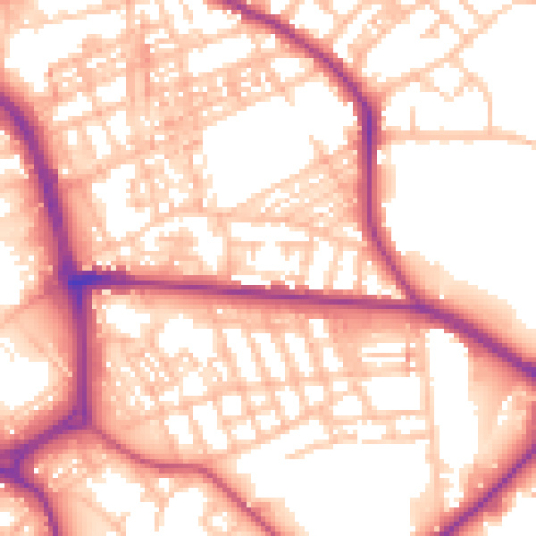 Daytime road noise heatmap for ST1 2AU