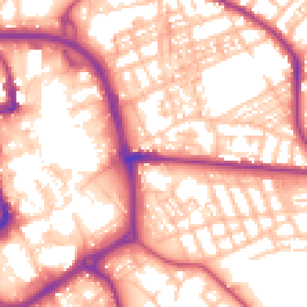 Daytime road noise heatmap for ST1 2BA
