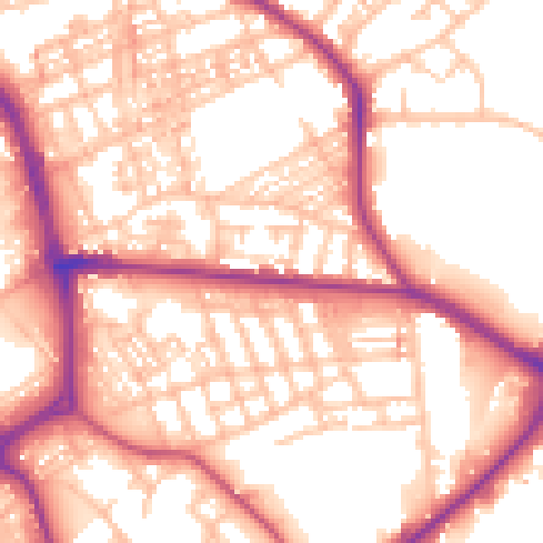 Daytime road noise heatmap for ST1 2BG