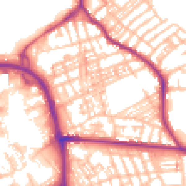Daytime road noise heatmap for ST1 2DG
