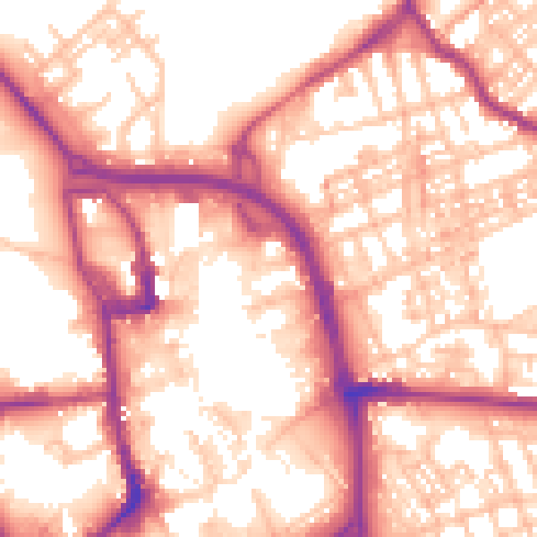 Daytime road noise heatmap for ST1 2EX