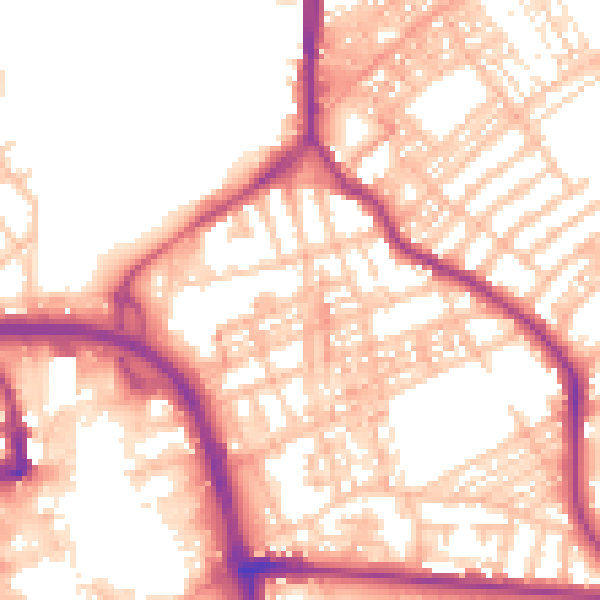 Daytime road noise heatmap for ST1 2HX