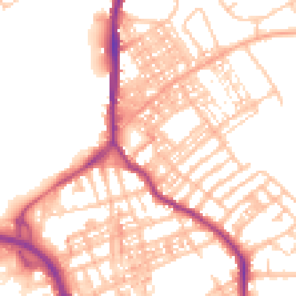 Daytime road noise heatmap for ST1 2JL
