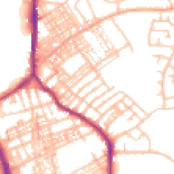 Daytime road noise heatmap for ST1 2NP