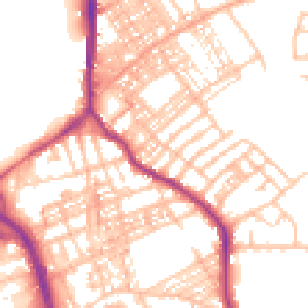 Daytime road noise heatmap for ST1 2NR