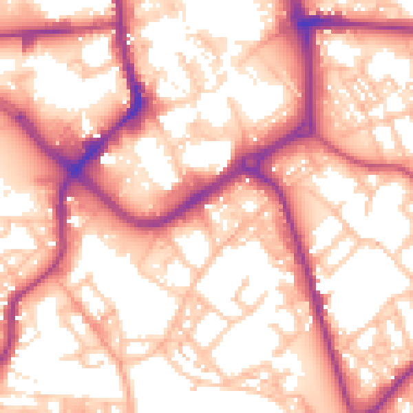 Daytime road noise heatmap for ST1 3DE