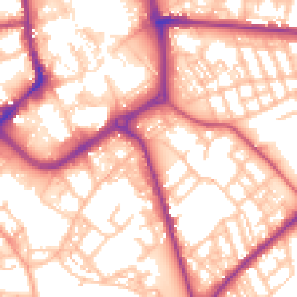 Daytime road noise heatmap for ST1 3EB