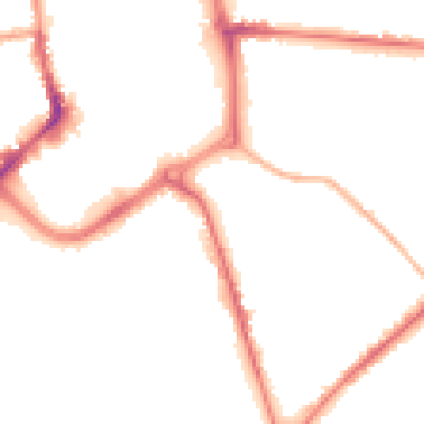 Night-time road noise heatmap for ST1 3EB