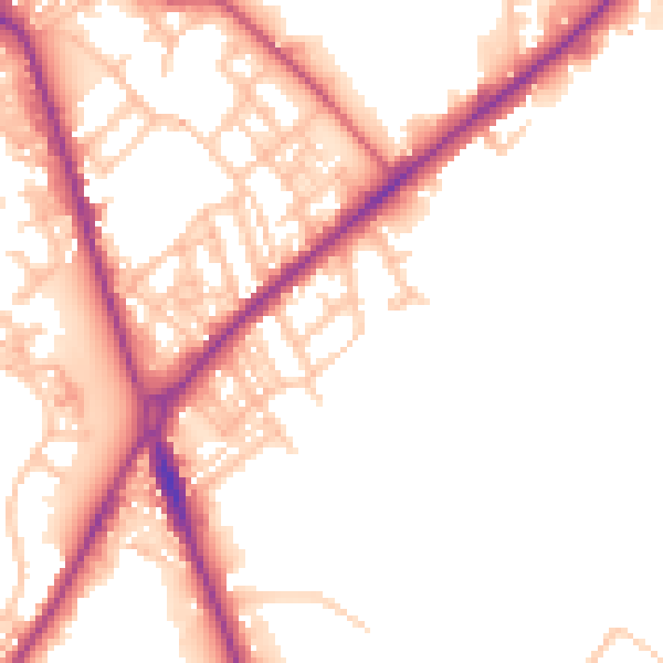 Daytime road noise heatmap for ST1 3HL