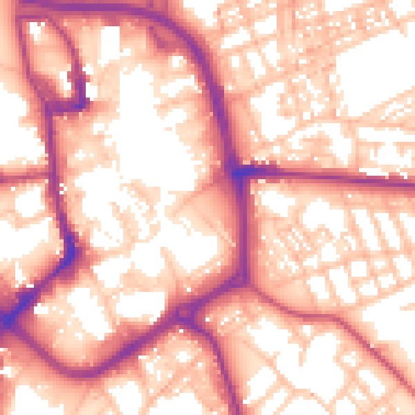 Daytime road noise heatmap for ST1 3JP
