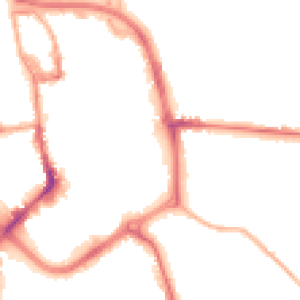 Night-time road noise heatmap for ST1 3JP