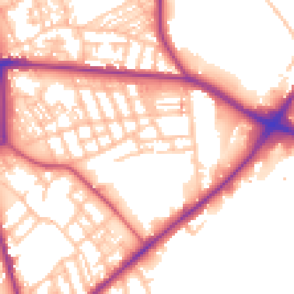 Daytime road noise heatmap for ST1 3RL