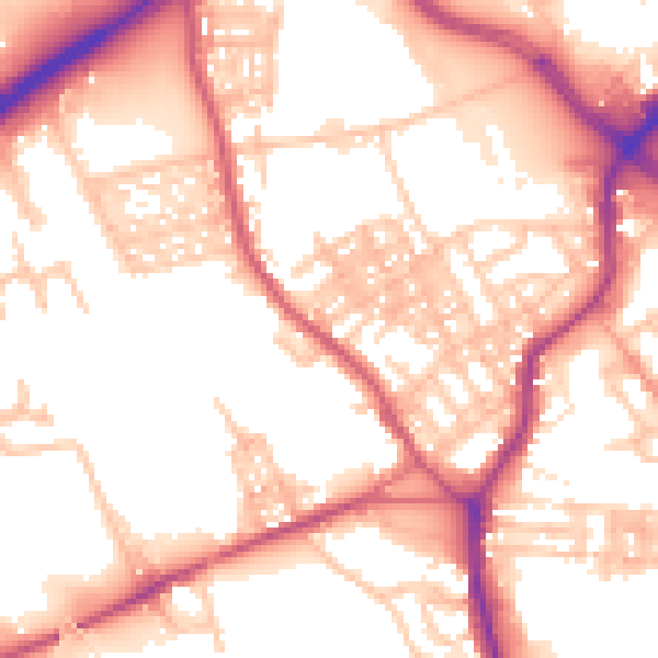Daytime road noise heatmap for ST1 4AG