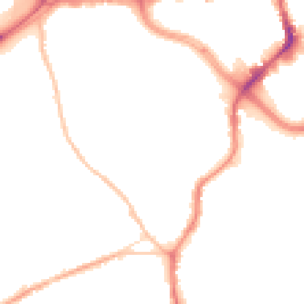 Night-time road noise heatmap for ST1 4LD