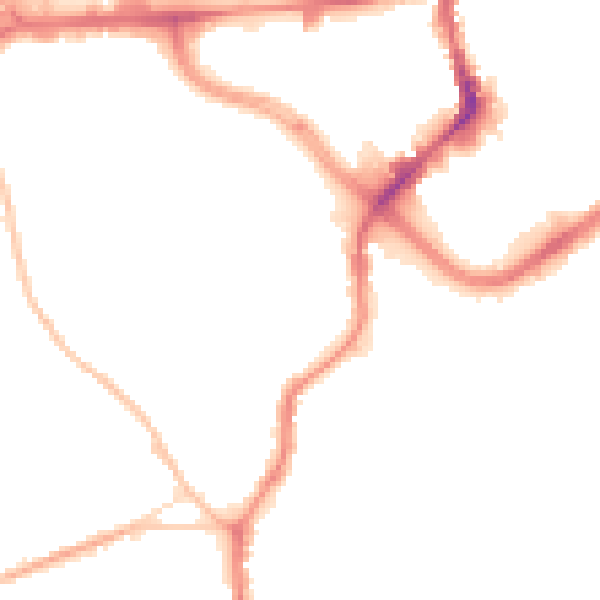 Night-time road noise heatmap for ST1 4LH