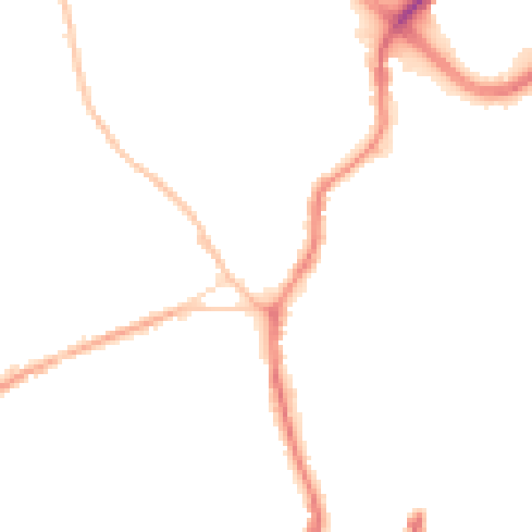 Night-time road noise heatmap for ST1 4PS