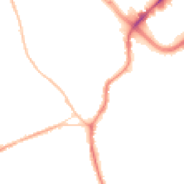 Night-time road noise heatmap for ST1 4PU