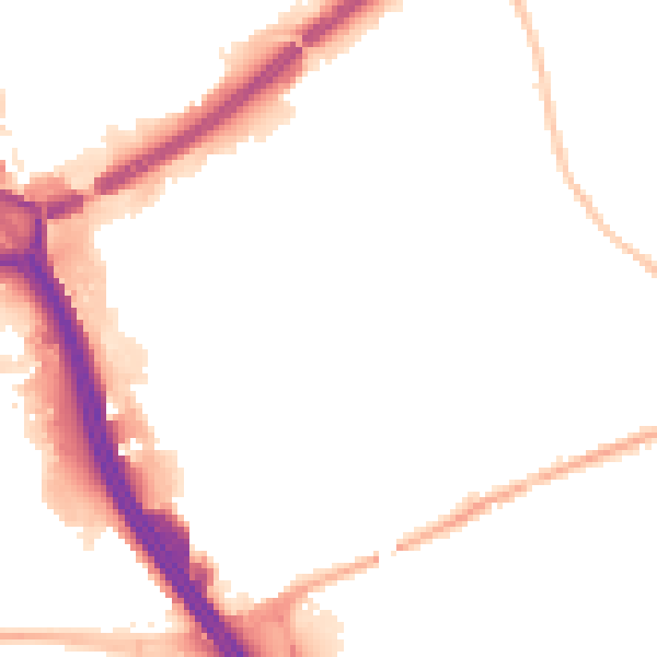 Night-time road noise heatmap for ST1 5PD