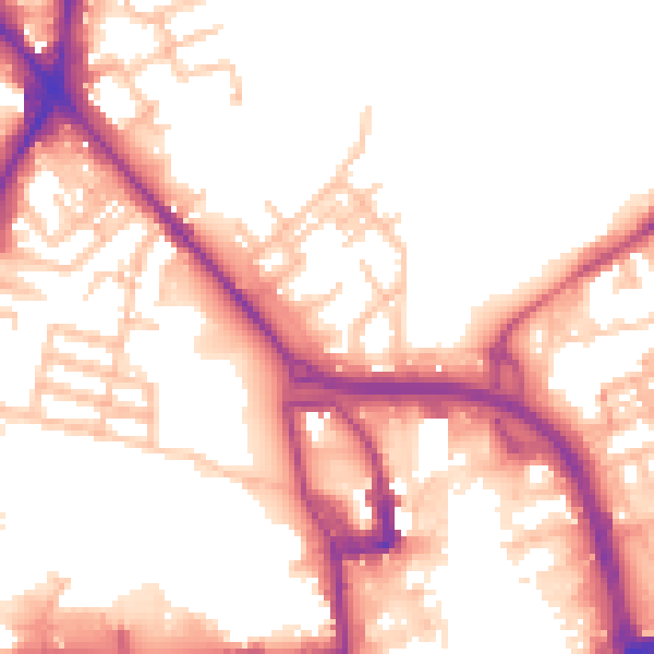Daytime road noise heatmap for ST1 5QU