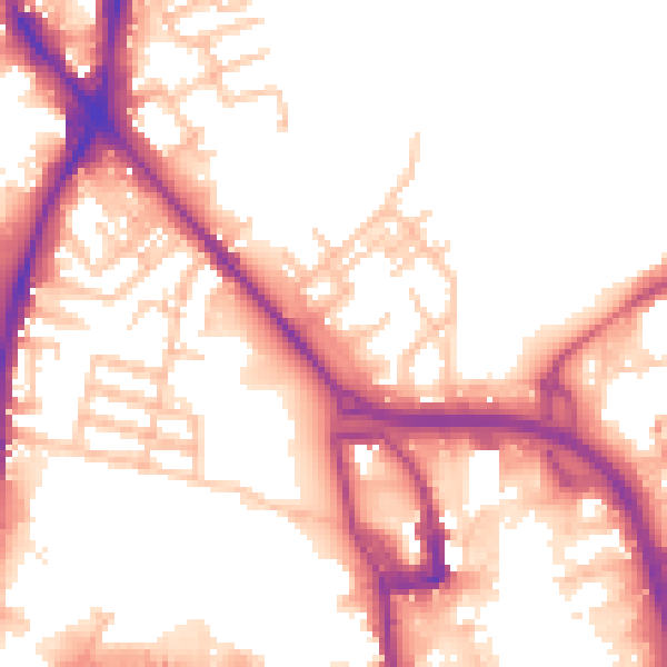Daytime road noise heatmap for ST1 5RA