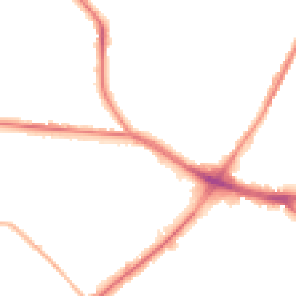 Night-time road noise heatmap for ST1 6JJ