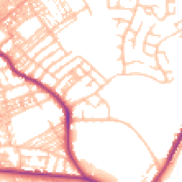 Daytime road noise heatmap for ST1 6PX
