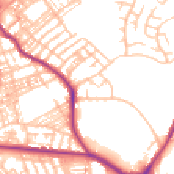 Daytime road noise heatmap for ST1 6QW