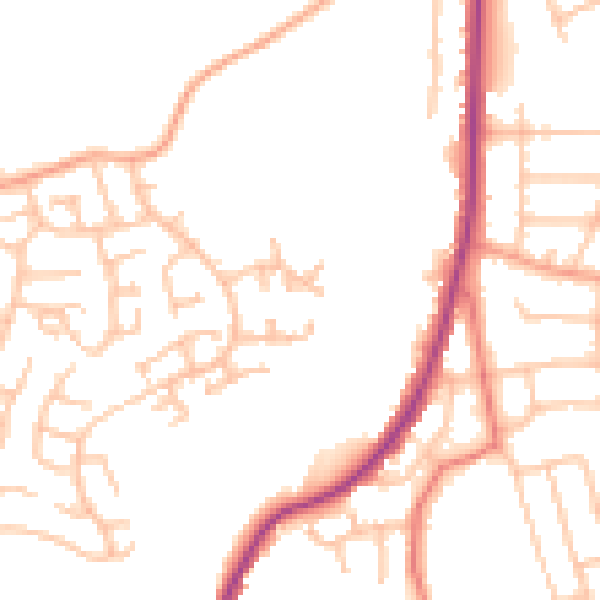Daytime road noise heatmap for ST1 6UA