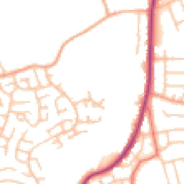 Daytime road noise heatmap for ST1 6UE