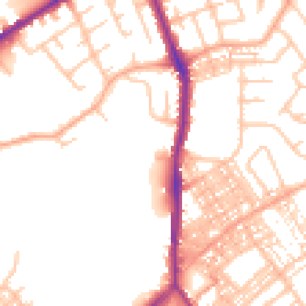 Daytime road noise heatmap for ST1 6UX
