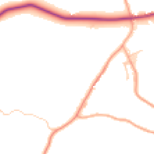 Daytime road noise heatmap for ST10 1AB