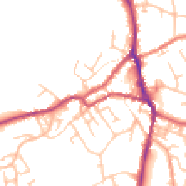 Daytime road noise heatmap for ST10 1AN