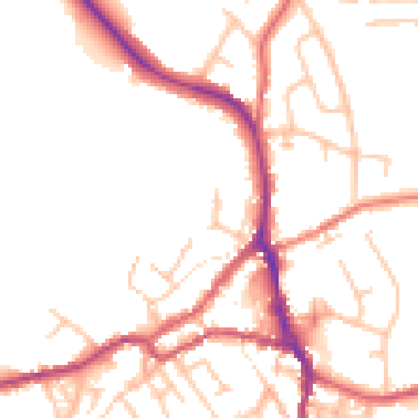 Daytime road noise heatmap for ST10 1AT