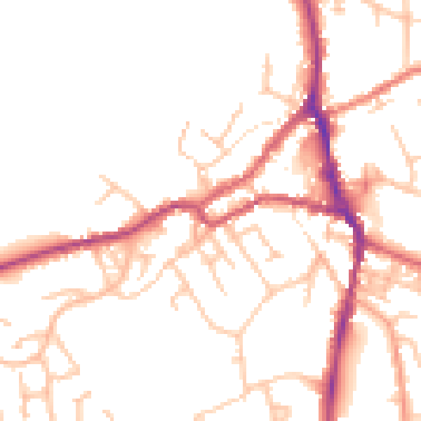 Daytime road noise heatmap for ST10 1AW