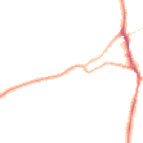 Night-time road noise heatmap for ST10 1AX